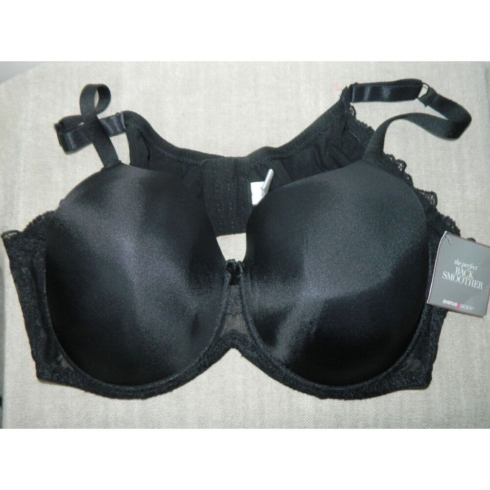 Avenue Body Bra Size 46D Black Back Smoother Plus Size‎